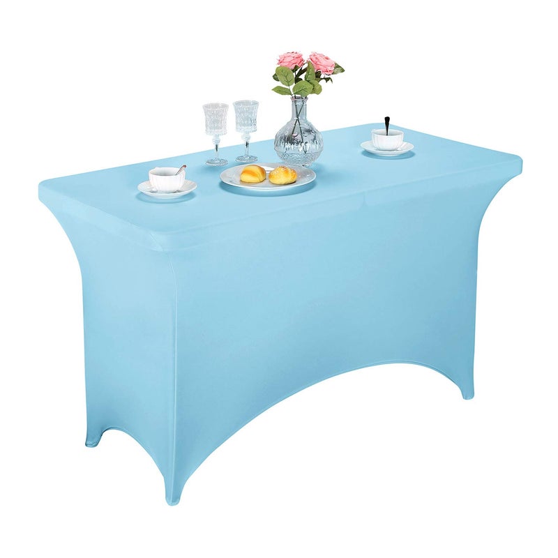 LZY Spandex Fitted Stretch Table Cover for 4ft or 6ft or 8ft Folding Table, Rectangular Cocktail Tablecloth, Perfect for Party or Banquet - Image 1